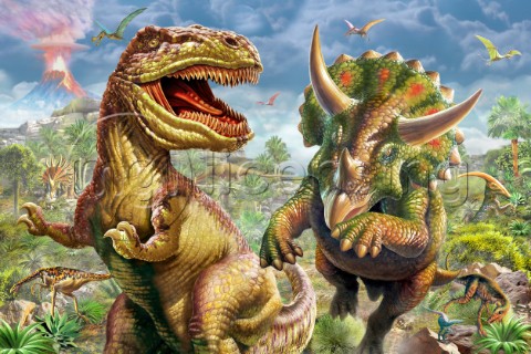 Trex and Triceratops