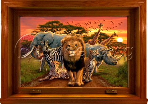 African beasts framed variant 1