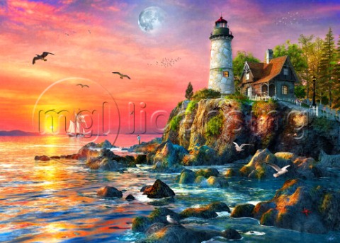 Summer Sunset Lighthouse