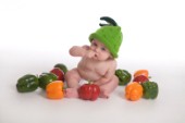 Baby with peppers