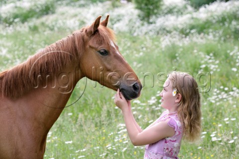 Horse and child H125A
