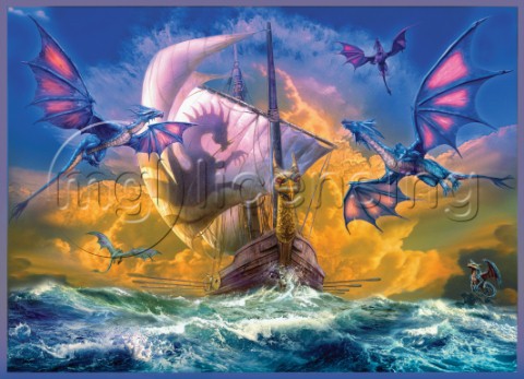 Dragons and Ship I