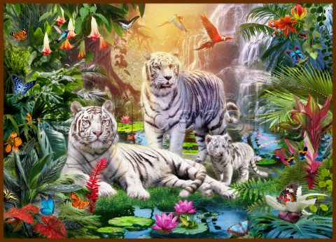 Family of White Tigers