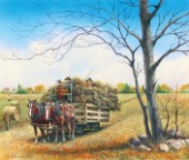 The last harvest - horses and haywagon