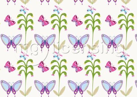 Pattern  purple butterflies