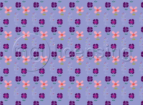 Pattern  indigo flowers