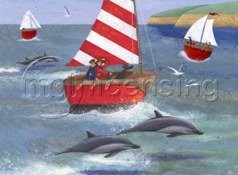Sailing with dolphins