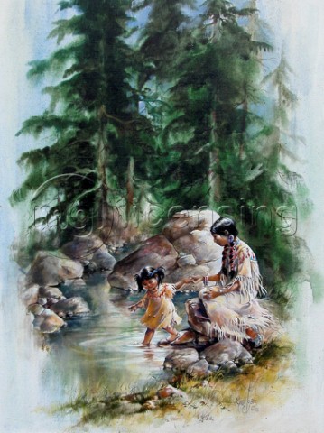 Native Mother  Child
