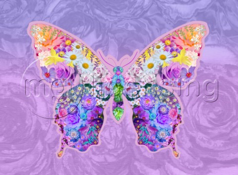 Purple Floral Buttefly
