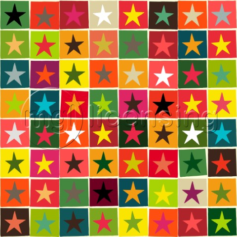 repeating pattern  geo stars in festive colours