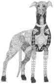 greyhound black white (Variant 1)