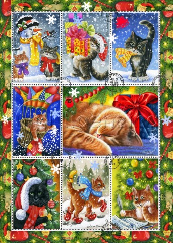 Christmas Cat Stamp Collection 4 crop variant 2