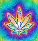 Cannabis Leaf Sunset (variant 1)