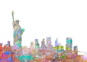 New York Skyline Color Splash