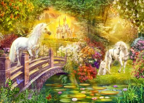 Enchanted garden unicorns