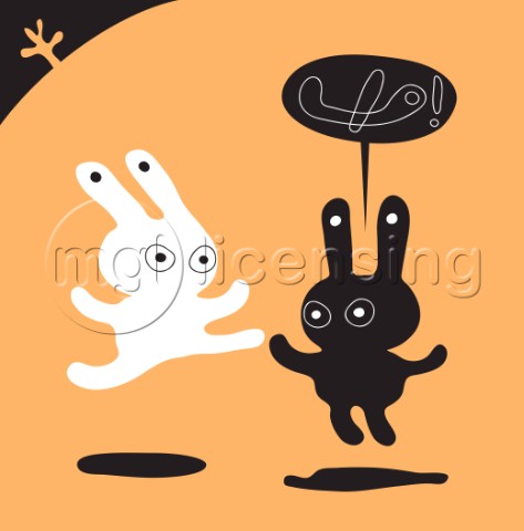 Rabbits jumping