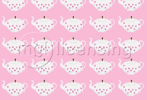 Pattern  pink teapots