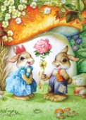 Rabbits and rose