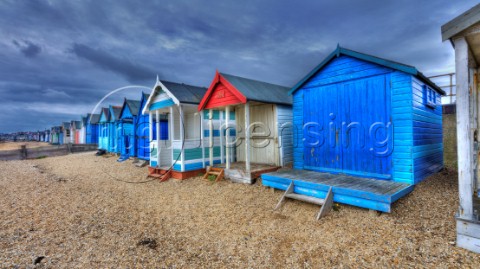 Beech Huts at Southend Essex England UK