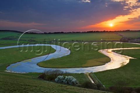 Sunset at Cuckmere Valley Kent England