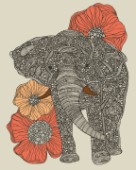The Elephant with Flowers