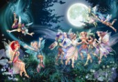 Fairies and elves dancing