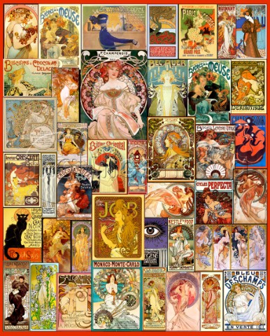 Art Nouveau Poster Collage