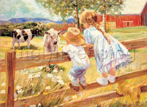 Kids on A Fence