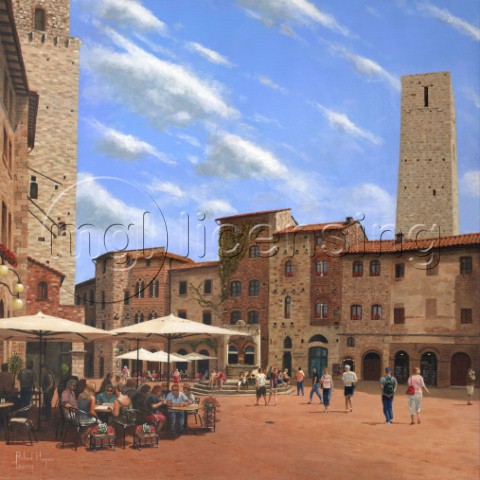 Piazza della Cisterna San Gimignano Tuscany