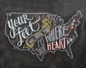 USA Map Heart