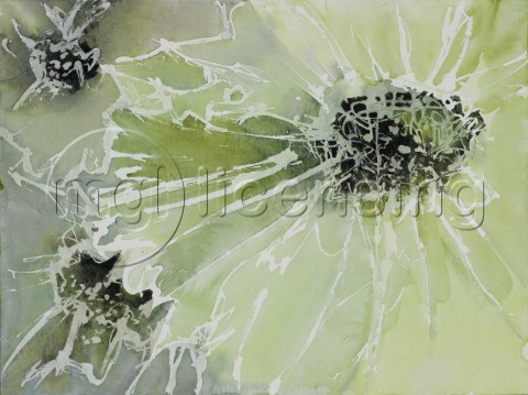 Green Abstract Flowers