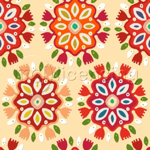 repeating pattern  Southwestern inspired floral ABRAZO
