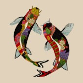 illustrated koi (also available as a repeating pattern)