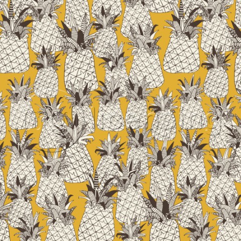 illustrated pineapples  also available as a repeating pattern