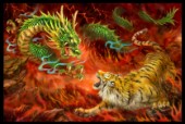 Dragon Vs Tiger On Fire