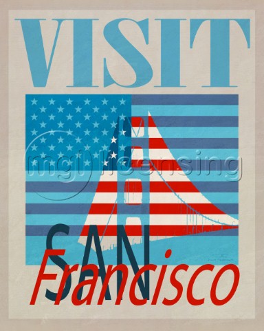 Visit San Fransisco Golden Gate blue variant 1