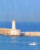 Mediterranean - Dam with lighthouse